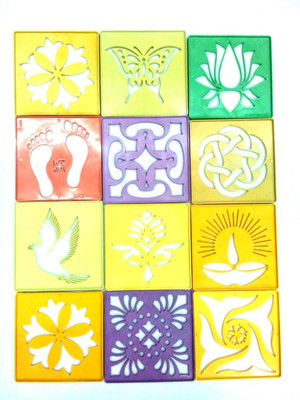 

Vardhman plastic stencil 4 inches square Rangoli Stencil