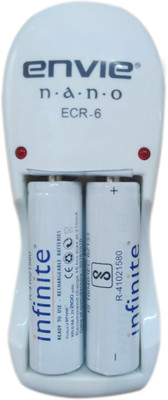 

Envie Nano Charger ECR 6 +2 x AA 2100 MAH Battery Infinite Rechargeable Alkaline Battery