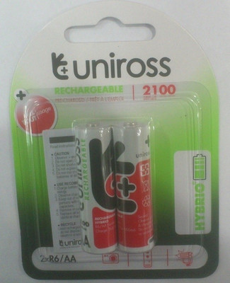 

Uniross 2100 mAh Ni-Mh AA Hybrid Rechargeable Ni-MH Battery
