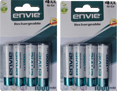 

ENVIE AA SIZE 1000 MA (8 PCS..) Rechargeable Ni-Cd Battery
