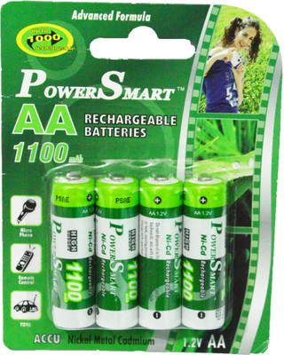 Power Smart 1100mAH x4 Pcs Power Smart PS 1100 Rechargable AA NiCD  For Cameras Toys Remote etc  Battery(Pack of 4)