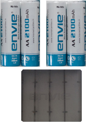 

Envie Carry Case (1 Pc.) + AA Size 2100 MA 1.2V (4 Pcs.) Rechargeable Ni-MH Battery