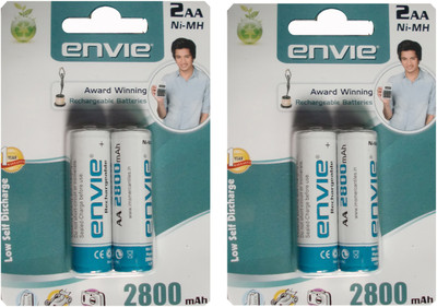 

Envie AA 2800 mA 1.2 V 4 Pcs. Rechargeable Ni-MH Battery
