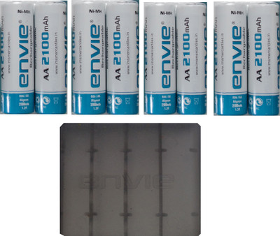 

Envie Carry Case + AA Size 2100 MA 1.2V (8 Pcs.) Rechargeable Ni-MH Battery