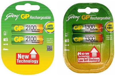

Godrej Gp Combo Of 2100 & 1300 Mah AA Rechargeable Battery Rechargeable Ni-MH Battery