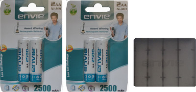 

Envie Carry Case (1 Pc.) + AA 2500 MA 1.2V (4 Pcs.) Rechargeable Ni-MH Battery