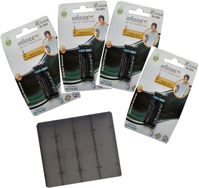 

Envie Combo Of Battery Case + AAA 1100 mA 1.2 V (8 Pcs.) Rechargeable Ni-MH Battery