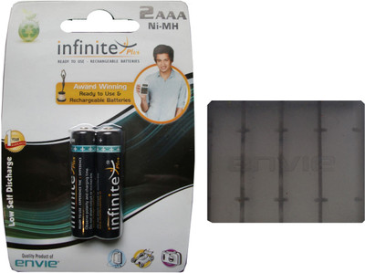 Envie Combo of Battery Case (1 Pc.) + AAA 1100 mA 1.2V (2 Pcs.) Rechargeable Ni-MH Battery