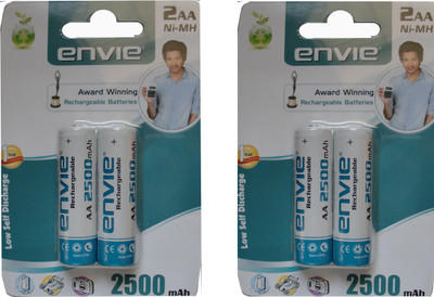 

Envie AA 2500 MA 1.2V (4 Pcs.) Rechargeable Ni-MH Battery
