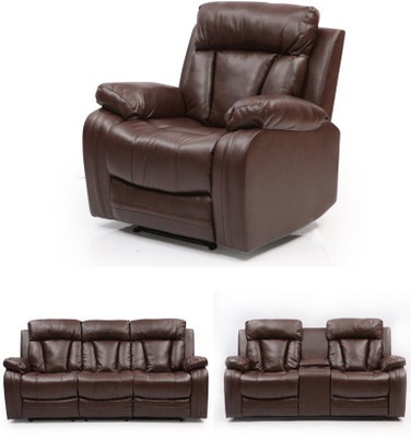 

Evok Bonded Leather Manual Swivel Recliners(Finish Color - Dark Brown)