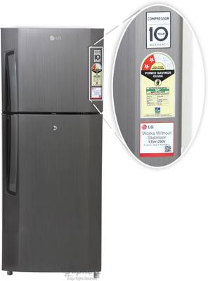 LG 255 L Frost Free Double Door Refrigerator (GL-B282SGSM, Graphite Steel) 