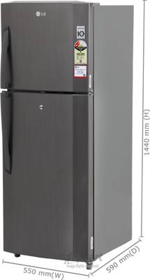 LG 255 L Frost Free Double Door Refrigerator (GL-B282SGSM, Graphite Steel) 