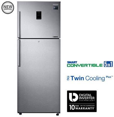 SAMSUNG 415 L Frost Free Double Door Refrigerator (RT42K5468SL, Easy Clean Steel) 