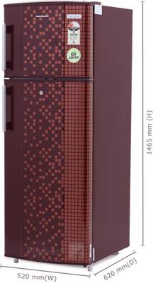 Kelvinator 235 L Frost Free Double Door Refrigerator (KA242PMX, Maroon Pixel) 