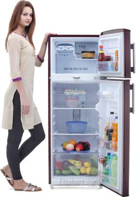 Kelvinator 235 L Frost Free Double Door Refrigerator (KA242PMX, Maroon Pixel) 