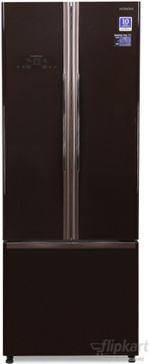 Hitachi 456 L Frost Free French Door Bottom Mount Inverter Technology Star Refrigerator(Glass Brown, R-WB480PND2)
