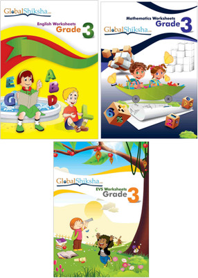 Worksheets For Class 3 - Maths, EVS, & English(Paperback, Global Shiksha India Pvt. Ltd.) Flipkart