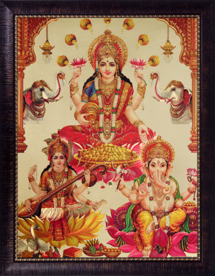 

SAF Laxmi Ganesh Saraswati Religious Frame