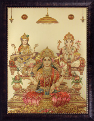 

SAF Laxmi Ganesh Saraswati Religious Frame