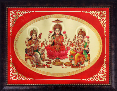 

SAF Laxmi Ganesh Saraswati Religious Frame