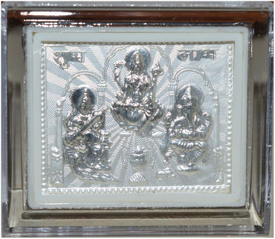 

Kataria Jewellers Lakshmi Ganesha Saraswati 999 Purirty Silver Religious Frame