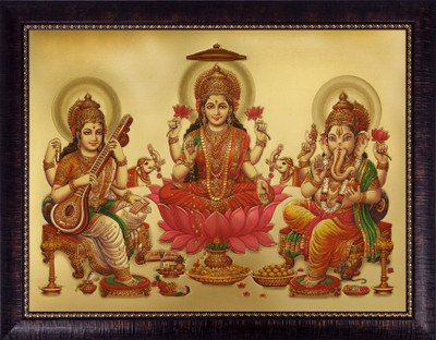 

SAF Laxmi Ganesh Saraswati Religious Frame