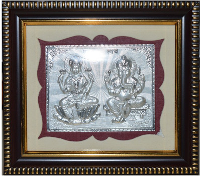 

Kataria Jewellers Lakshmi Ganesha 999 Purirty Silver Religious Frame