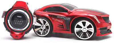 

Building Mart Powerful 2.4Ghz Voice Command Smart Watch Controlled High Speed RC Race Car with LED Head Lights(Red)