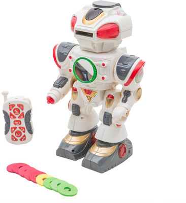 

Venus-Planet of toys Remote Control Robot Fires Discs, Move, Talks With Sound And Light Super Intractive Fun RC Robot (Multicolour)(Multicolor)