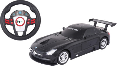 

Toy House Officially Licensed 1:24 Mercedes SLS AMG GT3 with small steering RC Car, Black(Black)