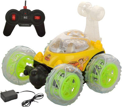 

MousePotato Chota Bheem Rechargeable Stunt Car 360 degree spin(Yellow)