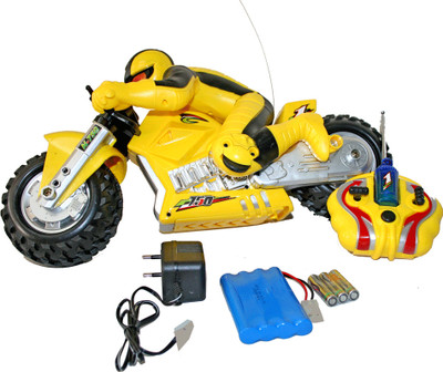 

Adraxx Powerful Super Bike Toy With Remote Control(Yellow, Black), Black;yellow