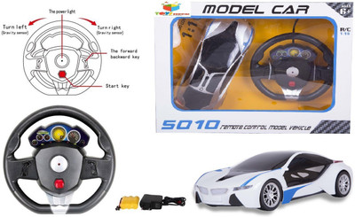 

Toys Bhoomi Steering Wheel Controlled Futuristic 1:16 Scale Rechargeable RC BMW Vision(White)