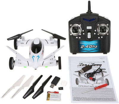 

Gift World X25 - 2.4G 4CH 6-Axis Gyro Air-Gronud RC Flying Car Drone with 2.0MP Camera(White)