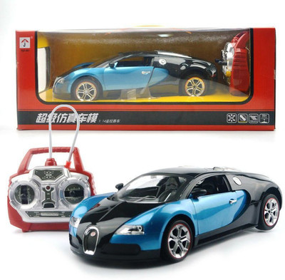 

Madink Rechargeable Bugatti 1:14 Scale Big size Remote Control Car With Automatic Opening Doors(Blue, Red)
