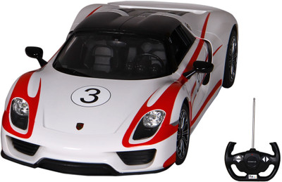 

Toy House Officially Licensed 1:14 Porche 918 Spyder Weissach RC Scale Model Car, White(White)