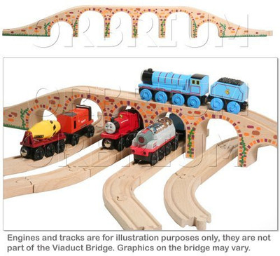 

Orbrium Toys 6 Arches Viaduct Bridge for Wooden Railway Track Fits Thomas Trains Brio set(Multicolor12)