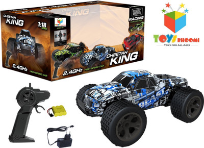 

Toys Bhoomi CHEETAH KING 2.4GHz 1:18 EXTREME POWER High Speed RC Beast Slayer Drift Car with Pistol grip remote controller(Blue)