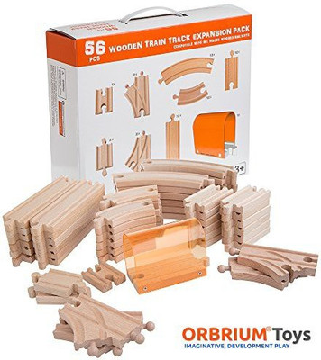 Orbrium Toys Train Track Expansion Pack with Tunnel Fits Thomas Brio Chuggington Melissa & Doug...(Multicolor)