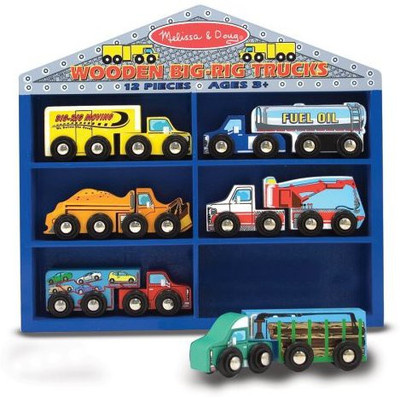 

Melissa & Doug Wooden Big Rig Trucks(Multicolor)