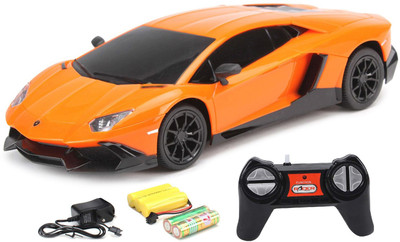 

Flipzon RC Lamborghini Aventador LP720-4 1:24 Rechargeable Toy Car (Orange)(Orange)