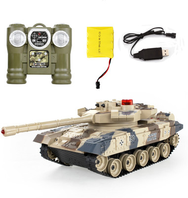 

Taaza Garam Kids High Quality Imported RC Remote Control Tank with Sound and Smoke - Gift Toy(Brown)