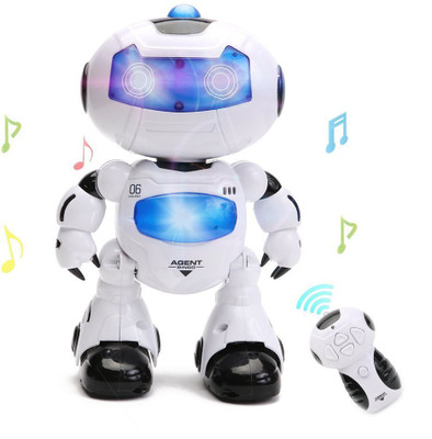 

Flipzon Agent Bingo Remote Controlled Walking Robot with Swinging Arms & Head with Lights & Music(Multicolor)