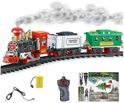 

Montez RC Operated HighSpeed TRAIN Track with Light, Sound & Real Smoke(Red)