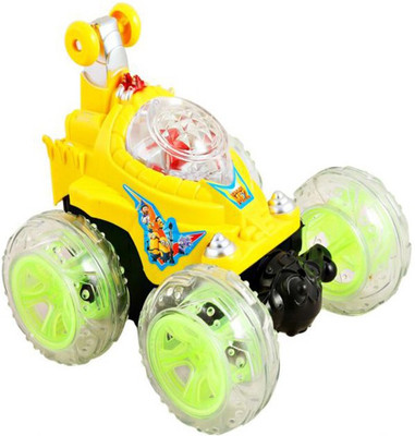

Tickles Sponge Bob Stunt Racer Remote Musical Flashing Lights Radio Control Car RC 360' Rotating(Yellow)