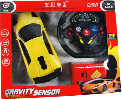 

La Shades Gravity Sensor Yellow RC Car with Steering and Rechargeable Battery(Yellow)
