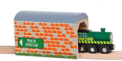 

Orbrium Toys Large Wooden Train Tunnel Track Fits Thomas Brio Chugginginton set(Multicolor)