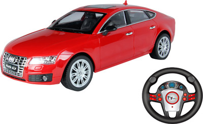 Toy House Officially Licensed 1:16 Audi A7 Rechargeable car with Gravity sensor steering Remote, Red(Red)