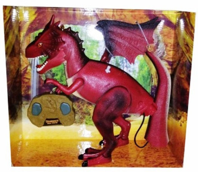 

Turban Toys Remote Control Dinosaur With Flashing Light, DINO Sound,Head Swing & Walking Feature(Multicolor)