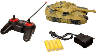 

New Pinch Remote Control Rechargeable Army Tank With Sound , Lights for kids(Green)